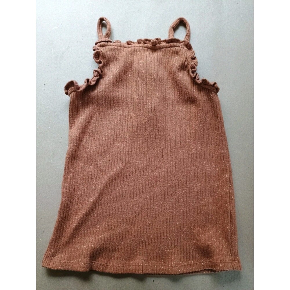 Janie And Jack Girls Brown Sweater Tank Sz 12 Top Shirt